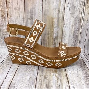 Tory Burch Aztec Weave Rena Platform Wedge Sandal